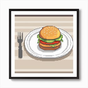 Pixel Burger Art Print