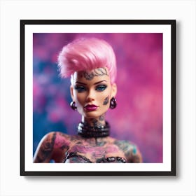 Bad Girl Tattoo Barbie 1 Art Print