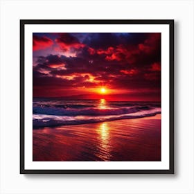 Sunset On The Beach 604 Art Print