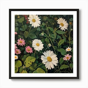 Daisies In The Garden 1 Art Print