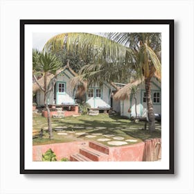 Tropical Garden Houses Square Poster