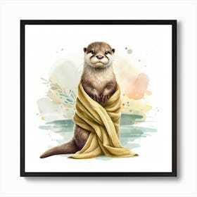 Otter Bathroom Animal 1 Art Print