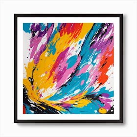 A Vibrant Landscape Of Abstract Shapes And Textures Art Print