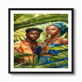 Couple In The Jungle Art Print