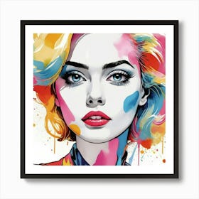 Girl With Colorful Hair 1 Art Print