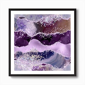 Purple Glitter Agate Texture 06 Art Print