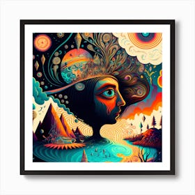 Trippy Landscape Art Print