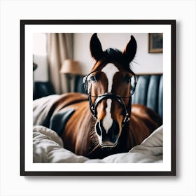 Horse In Bed Art Print