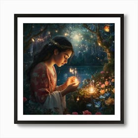 Fairy Lights The Magic of Watercolor: A Deep Dive into Undine, the Stunningly Beautiful Asian Goddess Art Print