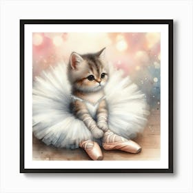 Ballerina Kitten Art Print