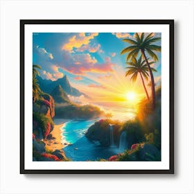 Sunset On The Beach 17 Art Print