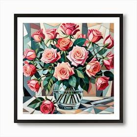 Roses in a Vase Art Print