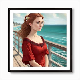 Gigi By The Sea Art Print