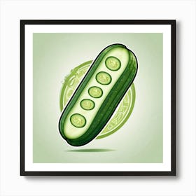 Cucumber On A Green Background 3 Poster