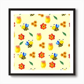 Bees And Honey Art Print