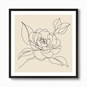 Camellia flower Picasso style 1 Art Print