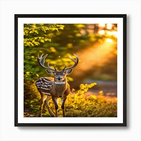 Deer In The Woods 3 Art Print