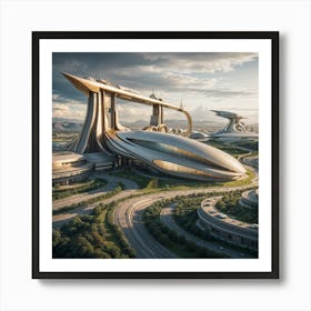 Futuristic City 1 Art Print