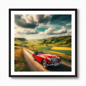 Classic Car In The Countryside Art Print