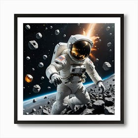 Uncharted Skies: An Astronaut's Cosmic Voyage Art Print