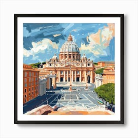 A Vatican City In Rome Expressive Strokes Illust 1719920685 2 Art Print