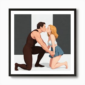 Kissing Couple 21 Art Print