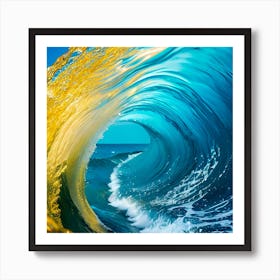 Optical Illusion Reverse Ocean Wave Art Print