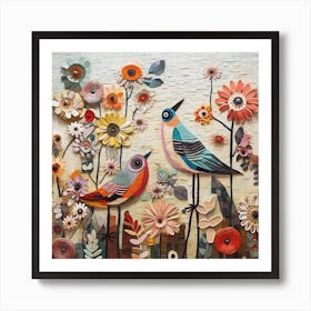 Birds In The Garden Sstone Effect 5500 Art Print