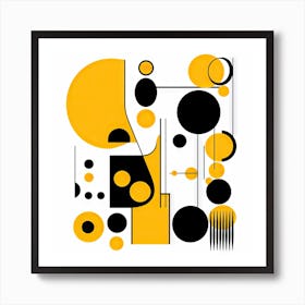 Abstract Black And Yellow Art Print