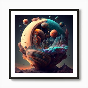 Planets In Space 8 Art Print