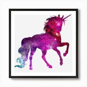 Unicorn Galaxy Squad Girls Funny Galactic Space Gift Art Print