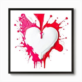 Heart With Paint Splatter Art Print