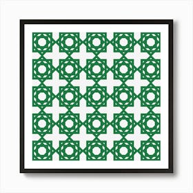 Green Geometric Pattern Art Print