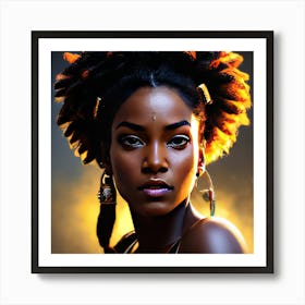 African Woman With Dreadlocks Art Print