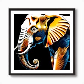 Elephant illustration, 1281 Art Print