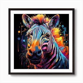 Grafitti Zebra Art Print