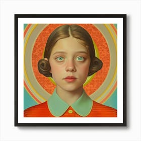 Girl With Blue Eyes Art Print