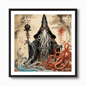 Octopus Wizard Art Print