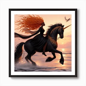 Sunset Stallion Art Print