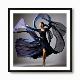 dancer with scarves Art Print