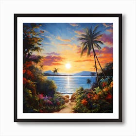 Coastal Harmony: Hues of Sunny Bliss Art Print