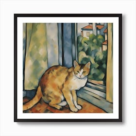 Cat By The Window 4 Art Print