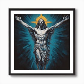 Crucified Jesus 2, realism. Generated with AI, Art Style: V4 Creative, CFG Scale: 7.0, Step Scale: 50. Art Print