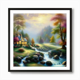 Cottage In The Forest Art Print