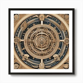 Polynesian compass clock Art Print