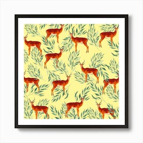 deer pattern Art Print