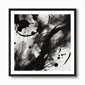 Black And White Abstract Painting Art Print