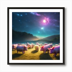 Pigs In The Night Sky Art Print