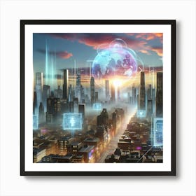 Futuristic Cityscape Art Print