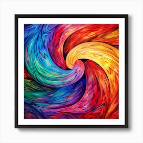 Abstract Colorful Swirl Background Art Print